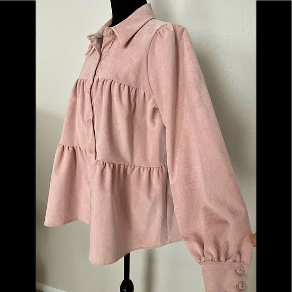 NWT Zara Tiered Corduroy Shirt - Picture 5 of 11